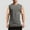 Gray, variant on LADIGASU Men's Solid Color Elasticity Casual Fitness Sport Permeability V Neck Tank Tops