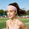 thumbnail image 3 of Womens Non-Slip Yoga Headband - Stretchy Wide Elastic Twist Band with Silicone Grips - Sweat Wicking for Running Gym Face Wash Light Gray, 3 of 3