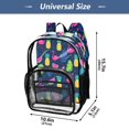thumbnail image 4 of Large Clear PVC Backpack Heavy Duty See Through Backpack for Adults Work Travel, Navy Tropical Fruit Printed 12L, 4 of 8