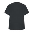thumbnail image 5 of Womens Summer V-neck Tops Rolled Short Dolman Sleeve Tee Shirts Plain Tshirt Casual Fashion Clothes (S, Black), 5 of 6