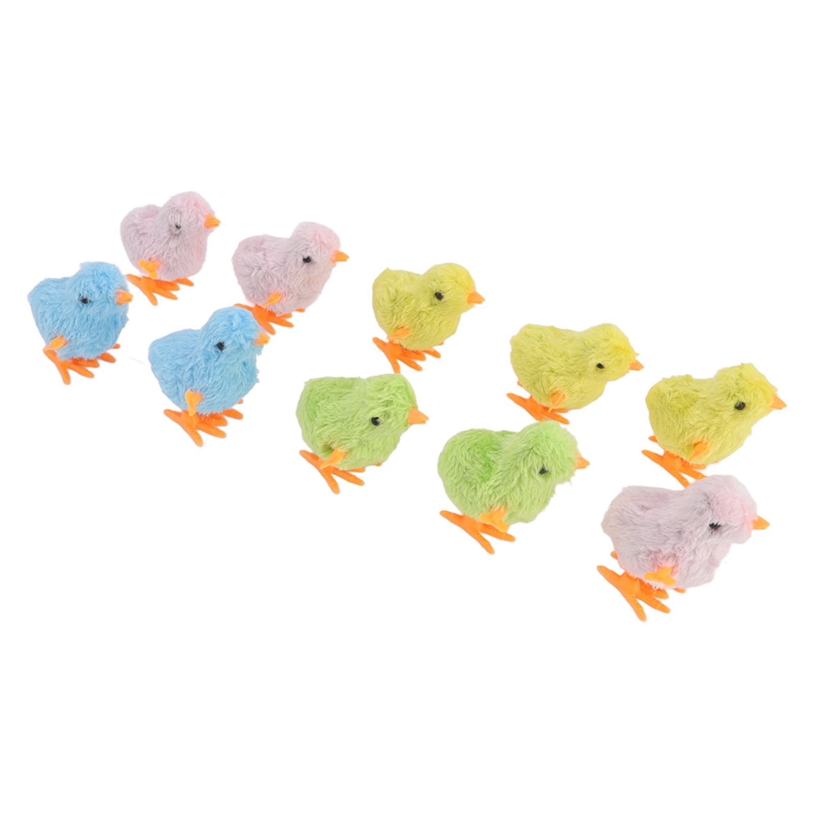 LAZIOEGR 10pcs Clockwork Chick Toy Cute Fun Colorful Stuffed Hopping Wind Up Interactive Toys For Cats Kittens Toddlers Assorted Colors Interactive Playtime Essential (7.87 inches / 20 cm)