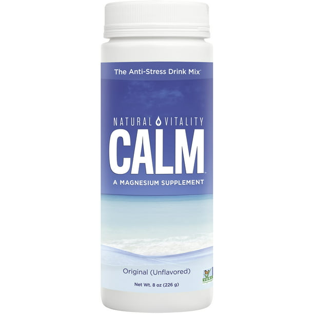 Natural Vitality Calm Anti-Stress Drink Mix, Magnesium Supplement, Unflavor...