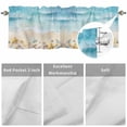 thumbnail image 3 of Kitchen Valances for Window, Blue Oceans Brown Beach Light Filtering Rod Pocket Valance Curtain, Sea Stars Shells Short Curtains Window Topper for Bedroom Bathroom Living Room 42x18in, 3 of 9