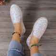 thumbnail image 5 of Shoes for Women Carnival Fashion Casual Flat Sparkly Glitter Color Round Toe Slip On Comfortable Loafers Shoes, 5 of 9