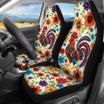 thumbnail image 4 of Qpednta Rooster Floral Seat Covers Full Set Breathable Front and Rear Split Bench for Cars Anti-Slip Back Fabric All-Season Protection Automotive Seat Covers Fit for Most Cars, 4 of 7