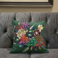 thumbnail image 2 of Amrita Sen Designs  26 x 26 in. Friendship Bouquet Broadcloth Indoor & Outdoor Blown & Closed Pillow - Green, Red & Orange, 2 of 5