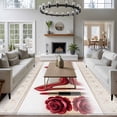 thumbnail image 3 of Red Heeled Shoes Large Area Rugs 5x8 ft Roses Lipstick Sexy Modern Style Washable Rug Non Slip Indoor Carpet Absorbent Floor Mat for Living Room Bedroom Dining Room, 3 of 9