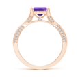 thumbnail image 2 of ANGARA Natural 1 Ct. Amethyst with Diamond Classic Engagement Ring in 14K Rose Gold for Women (Ring Size: 4.5), 2 of 8