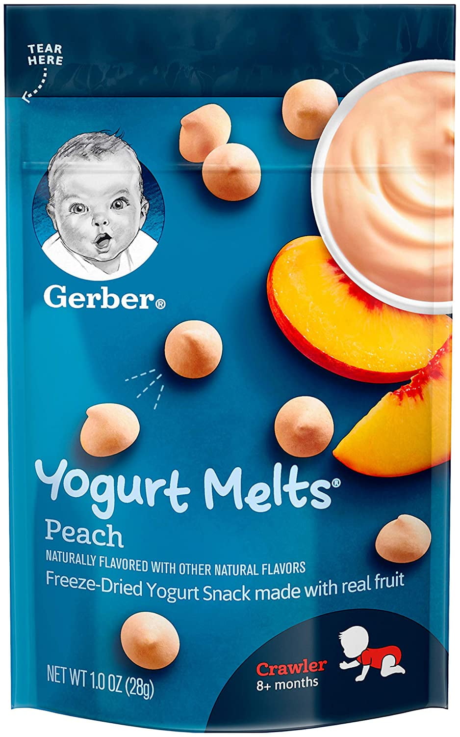 Gerber Yogurt Melts, Peach - 1 OZ, 7 Count