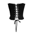 thumbnail image 6 of Women's Fashion Strapped Corset Top Asymmetric Off Shoulder Bandage Bustier Bodysuit for Party and Night Out Black L, 6 of 6