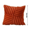thumbnail image 2 of Set of 2 Faux Fur Decorative Throw Pillow Covers Fluffy Striped Pillowcase Cushion Covers 18 x 18 Inch Decor Sofa Couch Bedroom Red, 2 of 4