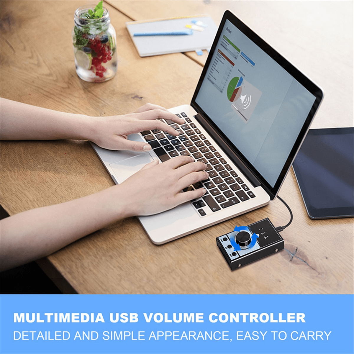 Sound Card Computer Multi Media Volume Controller Audio Interface for PC Laptop Android Streaming Video Mute Control