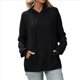 thumbnail image 2 of Sudadera con Capucha Extragrande para Mujer, Informal, de Larga, de Punto Gofre, con Cordón Ajustable, Abertura Lateral y Bolsillo. Negro M, 2 of 9