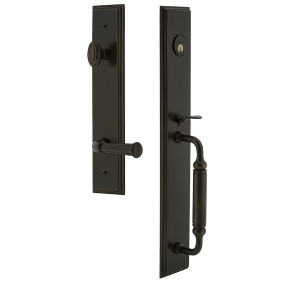 Grandeur 843075 Carre Solid Brass Rose Right Handed Keyed Entry Single Cylinder Full Plate