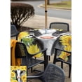 thumbnail image 5 of Outdoor Tablecloth with Umbrella Hole for Patio/Picnic/Party/Camping, Cow Sunflowers Waterproof Table Cloth Square Cover Washable, Farmhouse Country Animals Floral Black Plaid (54"x 54"), 5 of 8