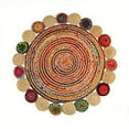 thumbnail image 5 of GRUHUM Natural Handwoven 3'x3' Jute Cotton Colourful Rug For Living Room Soft Rug For Indoor Outdoor Boho Charm Braided Jute Multi Color 3x3 ft, Round, 5 of 5