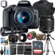 Canon EOS Rebel T7 DSLR Camera with 18-55mm Lens + 420-800mm Super Telephoto Lens+ SanDisk 128 GB Memory Card + Camera Case + 50" Tripod + 3 Pcs Filter Kit + More (International Version)