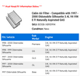 thumbnail image 2 of Cabin Air Filter - Compatible with 1997 - 2000 Oldsmobile Silhouette 3.4L V6 VIN E FI Naturally Aspirated GAS 1998 1999, 2 of 2