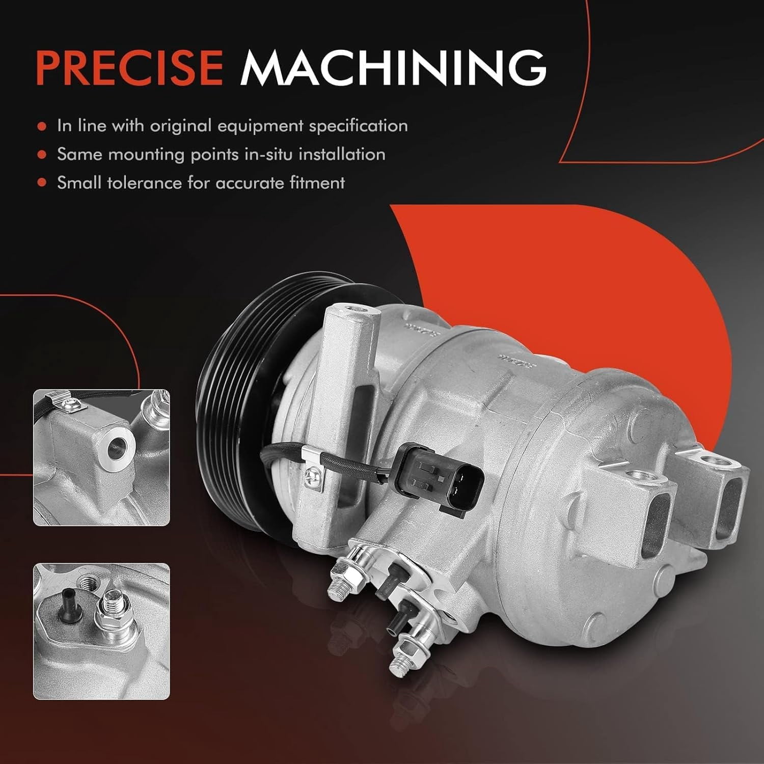 A-Premium AC Compressor with Clutch Compatible with Chrysler 300 Dodge Magnum 2005 V6 2.7L