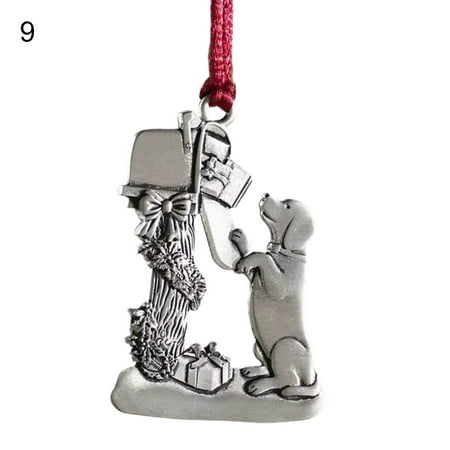 

Sunjoy Tech Xmas Pendant Space-saving Classic Adorable Pewter Christmas Tree Ornament for Home