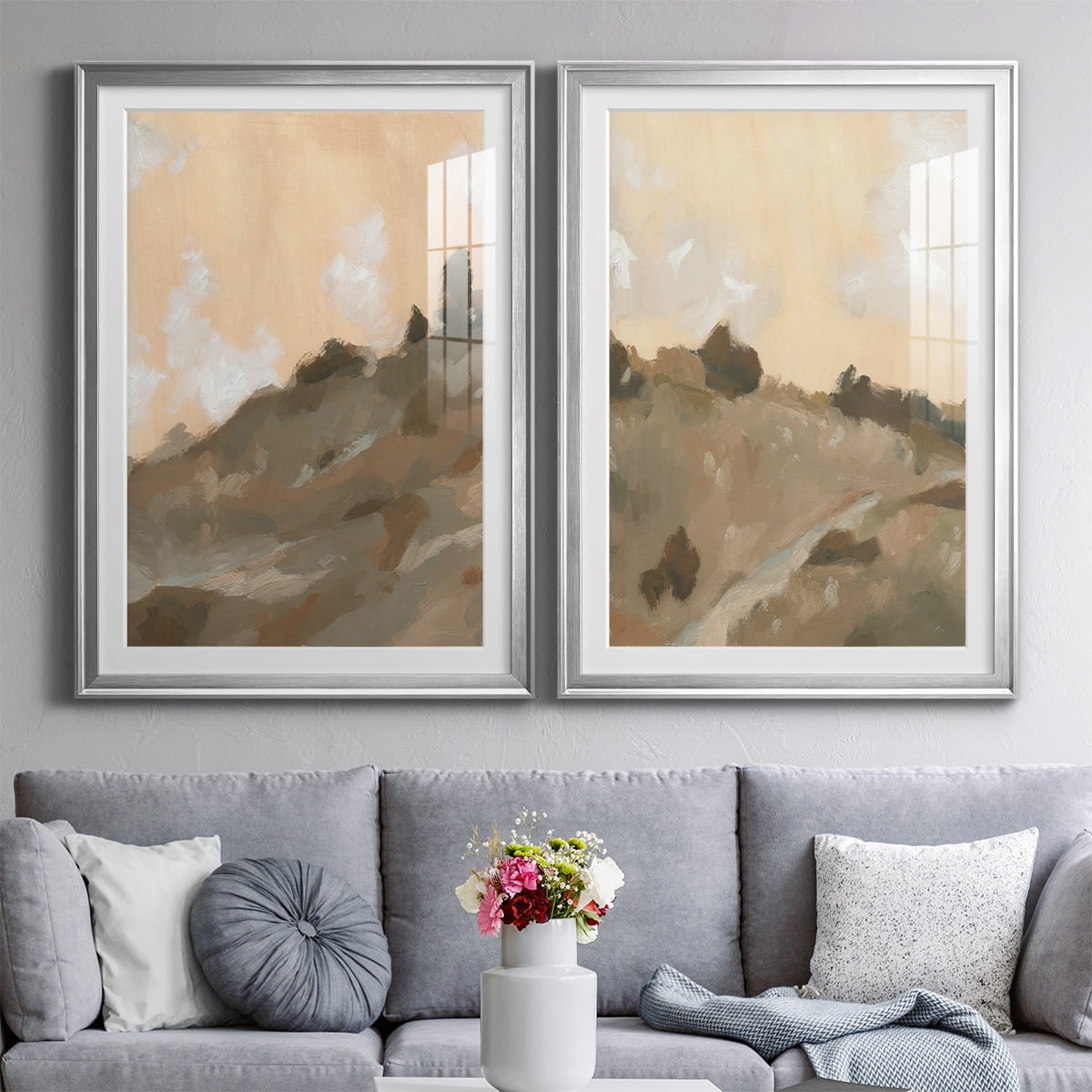 Wexford Home Hillside Walking Path III Premium Framed Print, 30.5" x 42.5" - Ready to Hang, Silver (Set of 2)