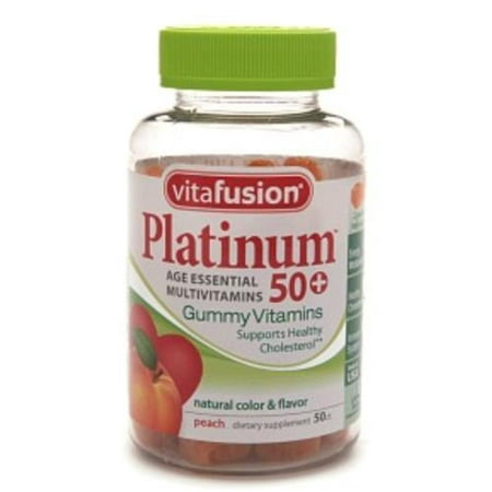 Vitafusion Platinum 50+ multivitamines gommeux, Peach 100 ea (Paquet de 6)