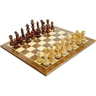 AMEROUS Wooden Chess Pieces Only, 32 Pieses Standard Tournamen Staunton  Wood Chessmen - 3.05 King / Storage Bag / Gift Package, Chess Game Pawns  for Chessboard, Replacement of Missing Pieces 