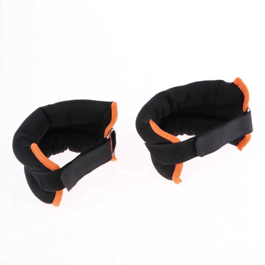 funtasica Set of 2 Ankle / Wrist Weights with Adjustable for Walking, Fitness, And Cardio Exercise (1-1.5lbs, Black) - 1.5 LB