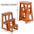 thumbnail image 2 of Costway Wood Step Stool Folding 3 Tier Ladder Chair Bench Seat Utility Multi-functional, 2 of 10