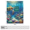 thumbnail image 4 of Wuche  with Text,Personalized Underwater World Sea Turtle Super Soft  Throw Blanket for Couch Sofa Bed, 4 of 6