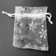 thumbnail image 2 of 200 PCS Organza Bolsas de Regalo de Boda Bolsas con Cordón de Joyería Bolsas Copos de Nieve Blancos Plateados Impresos Bolsos de Fiesta Transparentes, 2 of 5