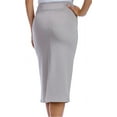 thumbnail image 3 of Fishers Finery Women's Ecofabric Ponte Stretch Long Pencil Skirt; Bodycon Slim Fit with Elastic Waist (Gray, M), 3 of 5