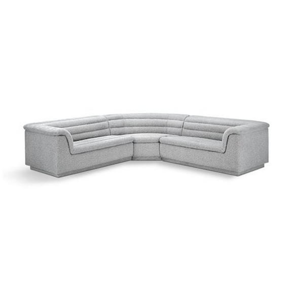 Meridian Furniture Cascade Grey Boucle Fabric Modular Sectional