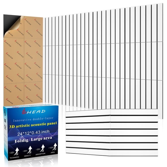 Paneles de pared insonorizados BSHEAD de 2 capas, plegables, 60 x 30 x 1 cm, paquete de 8