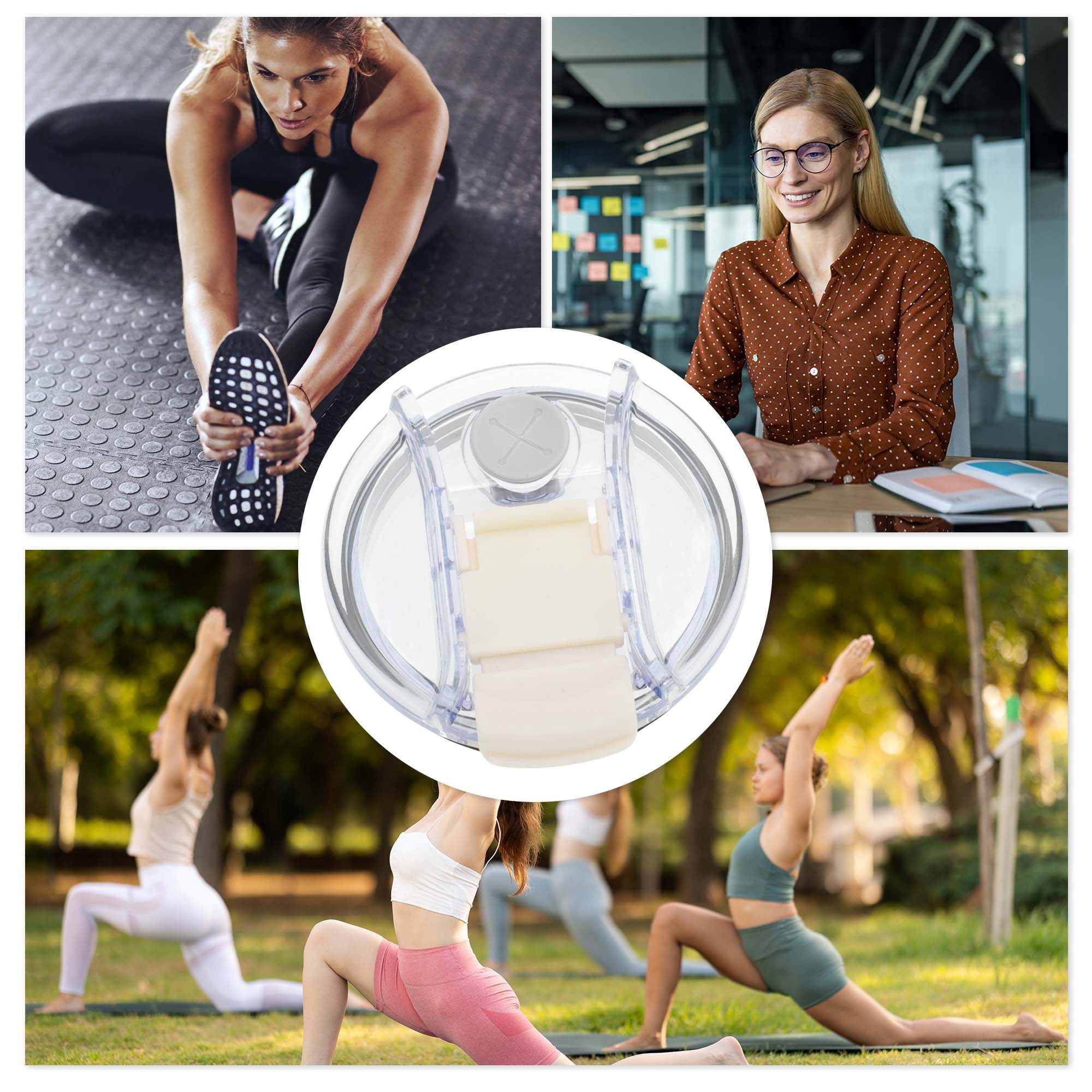 Unique Bargains 1 Pc Lightweight Tumbler Lid for Office Use Daily Activities Cream White
