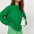 thumbnail image 6 of comerut O-Neck Long Sleeves Ribbed Trim Coarse Yarn Sweater Jumper Winter Solid Color Loose Warm Pullover Sweater Female Clothing, 6 of 8