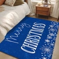 thumbnail image 4 of 2.7'x5' Area Rugs, Blue Merry Christmas Indoor Outdoor Area Rug for Living Room Bedroom, Xmas Winter Snowflake Blue White Washable Bathroom Rugs Kitchen Floor Carpet Mats Home Decor Aesthetic, 4 of 8