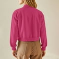 thumbnail image 4 of ClodeEU Women Cropped Jacket,Button Down Long Sleeve Jackets with Pockets,Fashion Casual Jackets Fall OutfitsTrendy Hot Pink,Womens Plus M, 4 of 8