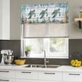 thumbnail image 5 of 2 Pack Valances for Windows, Sea Turtle Coastal Window Valances for Living Room/Bedroom/Bathroom, Summer Nautical Starfish Coral Grey Wooden Light Filtering Kitchen Curtain Valance 60"W x18" L, 5 of 9