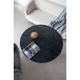 thumbnail image 5 of Cement Round Dining Table with Pedestal Base, Mid Century Coffee Table for Kitchen Dining Room Living Room, 36x36x30", Black, 5 of 9