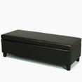 thumbnail image 3 of Noble House Farmer Bonded Leather Storage Ottoman Bench, Black, 3 of 7