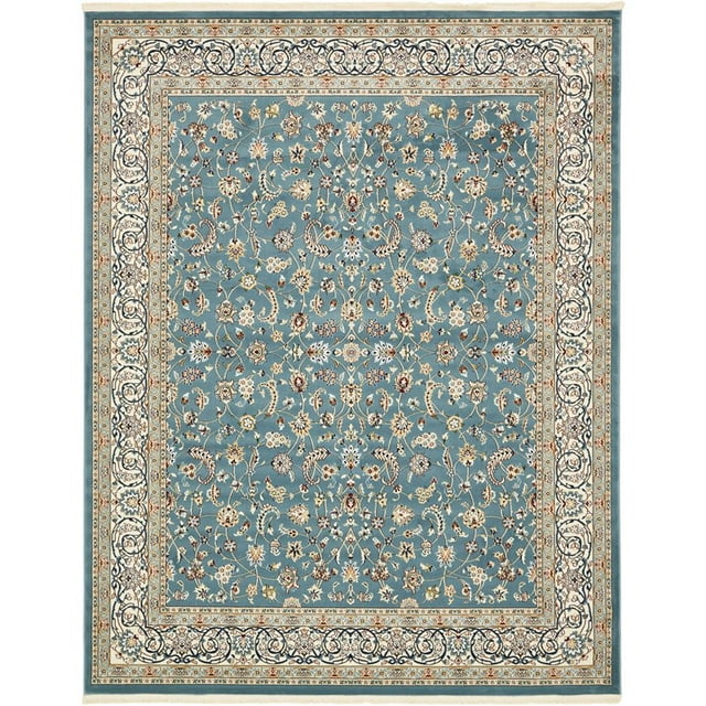 Unique Loom Narenj Medallion Pattern Design Rug 8' x 10' Rectangle Blue/Tan