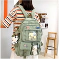 thumbnail image 2 of LHSHID Kawaii Backpack With cute plush pendant and Kawaii pins,Backpack Cute Kawaii Backpack for School, 2 of 6