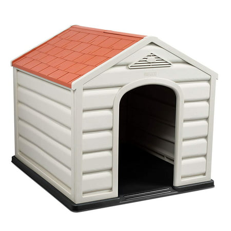 Internet's Best Outdoor Dog House | Comfortable Cool Shelter | Great for Small Dogs | Durable Plastic Design | Home Kennel | Indoor or Outdoor Use | (Best House Plan Designs)