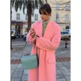 thumbnail image 1 of Abrigos de lana holgados para mujer, abrigo largo de manga larga con solapa, color rosa, ropa de calle elegante para Otoño e Invierno, 1 of 5