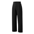 thumbnail image 5 of Diufon Trendy Pleated Lounge Pants for Women Button Down Solid Color Wide Leg Pants Trousers with Pockets, 5 of 7
