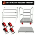 thumbnail image 5 of 2-In-1 Heavy Duty Panel Truck Cart, All Steel Platform Truck With 1Front & 2 Side Handrails, 2200 Lbs Drywall Cart Lumber Cart With 4 Rubber Swivel Casters for Loading and Storage, 5 of 7