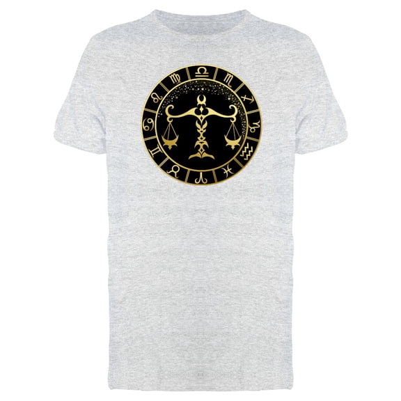 Golden Libra Black Frame T-Shirt Men -Image by Shutterstock, Male Small