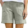 thumbnail image 2 of Yutk Cargo Pants for Women Fashion Women's Summer Casual Solid Color Shorts with Pocket Gray S, 2 of 5