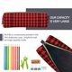 thumbnail image 5 of Easygdp Retro red and Black Houndstooth para Estuche de Lápices de Cuero, Estuche de Papelería de Cuero, Estuche de Gran Capacidad con Cremallera, 5 of 7